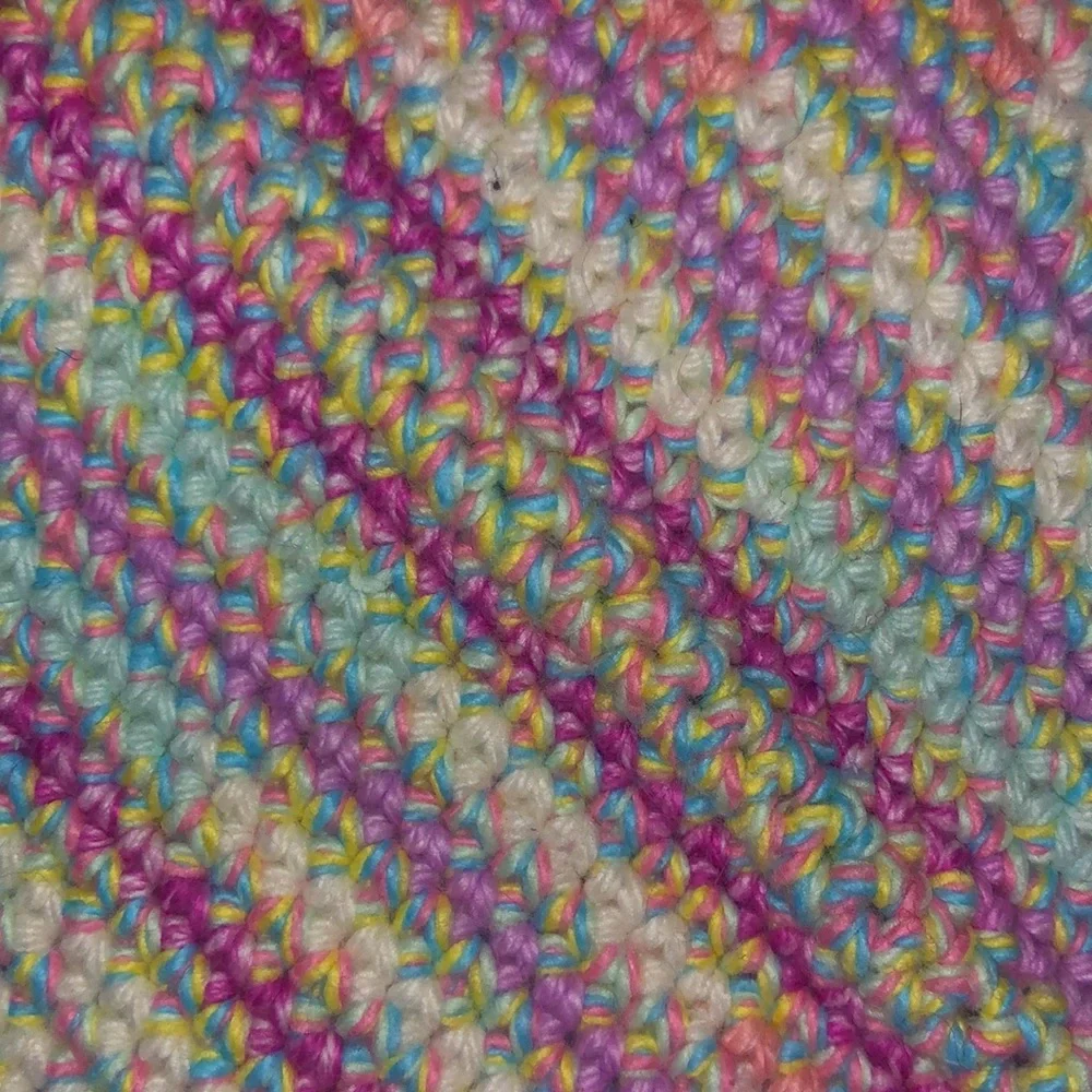 Pinks, rainbows, and pastels crochet cotton potholders